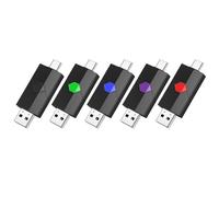 Aiibe 16GB USB C Flash Drive 5 Pack Type C + USB-A Dual Thumb Drive USB 2.0 Memory Stick 16GB Flash Drives (5 Pack, Black Green Red Blue Purple)