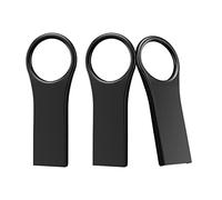 Aiibe 32GB Flash Drive 3 Pack USB Flash Drives Thumb Drive 32GB USB 2.0 Memory Stick Waterproof Zip Drive Metal USB Drive with Keychain, Black