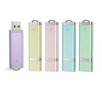 Aiibe 5 Pack 16GB 16G USB 2.0 Flash Drive Bright Thumb Drives Data Storage Memory Stick Portable Pen Jump Drives (16 GB, 5 Mixed Colors: Blue Green Yellow Pink Purple)