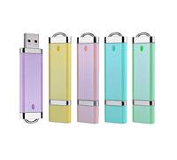 Aiibe 5 Pack 2GB 2G USB 2.0 Flash Drive Bright Thumb Drives Data Storage Memory Stick Portable Pen Jump Drives (2GB, 5 Mixed Colors: Blue Green Yellow Pink Purple)