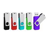 Aiibe 5pcs 8GB USB 2.0 Flash Drive Memory Stick Thumbdrives (Mixed Color : Black Red Cyan Green Purple)