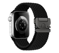 AiiBowy Braided Strap Compatible with Apple Watch Strap 46mm 44mm 45mm 42mm 49mm, Parachute Buckle Stretchy Nylon Sport Band for Apple Watch Ultra 2/Ultra/SE 2/SE/Series 10/9/8/7/6/5/4/3/2 Black