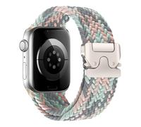 AiiBowy Braided Strap Compatible with Apple Watch Strap 46mm 44mm 45mm 42mm 49mm, Parachute Buckle Stretchy Nylon Sport Band for Apple Watch Ultra 2/Ultra/SE 2/SE/Series 10/9/8/7/6/5/4 Grey Blue Pink