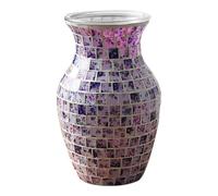 AiiBowy Glass Vases, Handmade Mosaic Glass Vase, Decorative Vasen, Modern Vasen for Office, Living Room, Kitchen, Home Decoration, Table Decoration, Bedroom, Bookshelves, Wedding, Party (Purple)