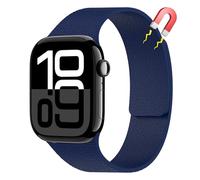 AiiBowy Strap Compatible with Apple Watch Strap 46mm (Series 10) 44mm 45mm 42mm 49mm, Dual Magnetic Silicone Sport Band for Apple Watch Ultra 2/Ultra/SE 2/SE/Series 10/9/8/7/6/5/4/3/2 Midnight Blue