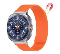 AiiBowy Strap Compatible with Samsung Galaxy Watch Ultra 47mm 2025/2024 for Women Men, Dual Magnetic Silicone Sport Band for Samsung Galaxy Watch 8/7 Ultra 47mm Orange