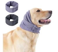 Aiieim 2PCS Hoodie for Dogs,Dog Ear Muffs Noise Protection,No Flap Ear Wraps for Dogs,Dog Ear Covers for Bath,Grooming,Force Drying,Warm,Anxiety Relief,Dog Apparel Accessories-Purple&Gray,S
