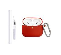 AIIEKZ Compatible with AirPods Pro 3 Case Cover 2025, Soft Silicone Case for AirPod Pro 3rd Generation Case with Metal Keychain and Cleaner Kit, Apple AirPod Pro 3 Case for Girls Women (Red)