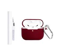 AIIEKZ Compatible with AirPods Pro 3 Case Cover 2025, Soft Silicone Case for AirPod Pro 3rd Generation Case with Metal Keychain and Cleaner Kit, Apple AirPod Pro 3 Case for Girls Women (Burgundy)