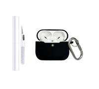 AIIEKZ Compatible with AirPods Pro 3 Case Cover 2025, Soft Silicone Case for AirPod Pro 3rd Generation Case with Metal Keychain and Cleaner Kit, Apple AirPod Pro 3 Case for Girls Women (Black)