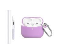AIIEKZ Compatible with AirPods Pro 3 Case Cover 2025, Soft Silicone Case for AirPod Pro 3rd Generation Case with Metal Keychain and Cleaner Kit, Apple AirPod Pro 3 Case for Girls Women (Purple)