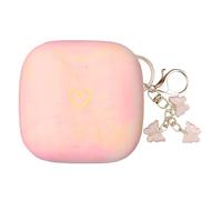 AIIEKZ Compatible with Powerbeats Pro, Soft Silicone Case with Gold Heart Pattern for Powerbeats Pro Case with Cute Butterfly Keychain for Girls Women (Camouflage Pink)