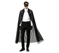 Aiihoo 4 Pcs Black Magician Set Half Face Mask Bowtie Cape and Gloves Gothic Fashion for 1970s Retro Cosplay Black One Size