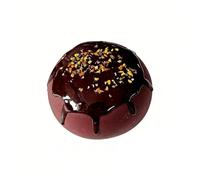 Aiihoo Chocolate Cream Daifuku Squeeze Toys Round Bread Model Sensory Stress Ball Simulation Dessert for Work Black One Size