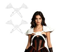 Aiihoo Gladiator Samurai Knight Pauldrons Gothic Steampunk Pu Leather Belt Armor Larp Chest Piece for Cosplay White One Size