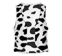 Aiihoo Men's Cowboy Waistcoat Cow Print Cardigan Vest Sleeveless Jacket Coat Halloween Costumes Black XXXL