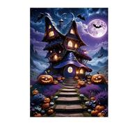 AIIKES 5x7ft Halloween Backdrop Purple Castle Decoration Backdrop XY63