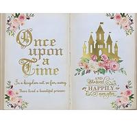 AIIKES 7x5FT Once Upon a Time Backdrop Fairy Tale Books Backdrop Pink Floral Gold Castle Princess Fairytale Wedding Girls Birthday Party Decorations Photo Studio Props 12-615