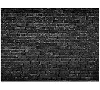 AIIKES 8x6FT Black Brick Wall Photography Backdrop - Vintage Stone Design - Baby Birthday Party Decoration - Photo Booth Studio Prop 11-501