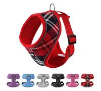 AIITLE Christmas Dog Walking Harness, Soft No-Pull Design, Reflective and Breathable 3-Layer Plaid Mesh for Medium Dogs, Adjustable Fit for Hiking, Training - Fits Pugs, Bichon Frise (XL, Red)