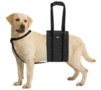 AIITLE Dog Carrier Sling for Large Dogs - Adjustable Anti-Slip Lift Harness with Detachable Reflective Collar & Thick Plush Padding, Mobility Aid for Hind Leg Support, Senior and Rehab (Black, XL)