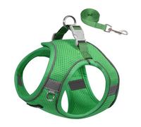 AIITLE Dog Harness No Choke Over, Step in Adjustable Dog Harness with a Leash, Breathable Mesh and Quick-Release Buckle - Outdoor Walking, Training, Running for Medium Dogs Green L
