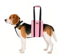 AIITLE Dog Sling Carrier with Detachable Collar - Adjustable Anti-Slip Reflective Dog Lift Harness with Comfort Handle for Senior Dogs, Hind Leg Weakness, Hip Dysplasia, ACL Surgery (Pink, M)