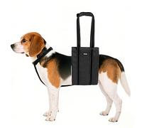 AIITLE Dog Sling Carrier with Detachable Collar - Adjustable Anti-Slip Reflective Dog Lift Harness with Comfort Handle for Senior Dogs, Hind Leg Weakness, Hip Dysplasia, ACL Surgery (Black, M)