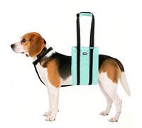 AIITLE Dog Sling Carrier with Detachable Collar - Adjustable Anti-Slip Reflective Dog Lift Harness with Comfort Handle for Senior Dogs, Hind Leg Weakness, Hip Dysplasia, ACL Surgery (Turquoise, M)