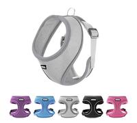 AIITLE Easy Walk Dog Harness, Soft No-Pull Design, Breathable 3-Layer Mesh for Medium Dogs, Adjustable Fit for Hiking, Training - Fits Pugs, Bichon Frise (XL, Grey)