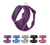 AIITLE Harness Medium Size Dog, Comfortable Adjustable Mesh Vest with Quick-Release Buckle, Reflective Safety Strips - Perfect for Poodles, Teddy Dogs (M, Purple)