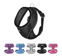 AIITLE Reflective Dog Harnesses, Soft No-Pull Design, Breathable 3-Layer Mesh for Medium Dogs, Adjustable Fit for Hiking, Training - Fits Pugs, Bichon Frise (XL, Black)