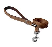 AIITLE Reflective Dog Leash for Small Medium Dogs 5ft, Heavy Duty Nylon Padded Handle Leash for Walking Training & Running, No-Pull Comfort Grip for Puppy & Small Medium Breed - Brown