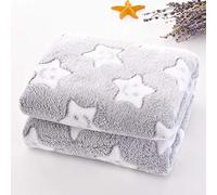 AIITLLYNA Flannel Throw Blanket,Office Blanket Blankets for Kids Super Soft Fluffy Flannel Velvet Plush Microfiber Sofa Blanket for Baby Kids Office Couch Sofa Bed (Gray & Star)
