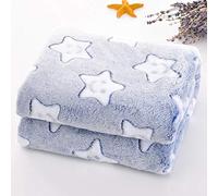 AIITLLYNA Flannel Throw Blanket,Office Blanket Blankets for Kids Super Soft Fluffy Flannel Velvet Plush Microfiber Sofa Blanket for Baby Kids Office Couch Sofa Bed (Navy & Star)