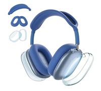 Aiivioll 3 in 1 Silicone Case Cover for AirPods Max Headphones, Clear Soft TPU Ear Cups Cover/Ear Pad Case Cover/Headband Cover for AirPods Max (2024/2020), Ear Cushions Cover for AirPods Max(Blue)