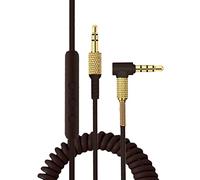 Aiivioll Audio Cable Compatible with Marshall Major 1/2/3/Monitor Headsets, 1.3m Coiled Stereo with Remote Mic & Volume Control (Brown)