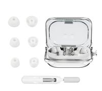 Aiivioll Case Cover & 3 Pairs Ear Tips for Nothing Ear(a), Clear TPU Case Cover with Keychain, Silicone 3 Pairs Ear Tips(S/M/L), with 3-in-1 Cleaner Kit, Full Protective Earbuds Cover Set, White