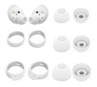 Aiivioll Galaxy Buds FE Ear Tips, Hooks & Wings (5 Pairs) - Silicone Replacement for Enhanced Comfort & Stability, Anti-Slip Design, Easy Installation - Compatible with Samsung Buds FE（White）