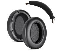 Aiivioll WH-XB910N Replacement Earpads Cushions Silicone Headband Pad for Sony WH-XB910N Headphone, Protein Leather Headphone Pads, Silicone XB910N Zipper Headband Protector (Black)