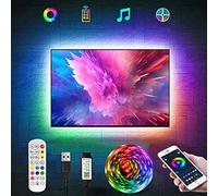 AIJIAER Led Strip Lights,1m Tv Led Backlight for 40-60 inch Tv Bluetooth App Control Sync to Music, USB Bias Lighting Tv Led Lights Kit with Remote - RGB 5050 LEDs Color Lights for Room Bedroom