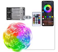 AIJICEAR Battery Powered LED Strip Lights 33FT/10M,RGB Color Changing Flexible Battery Operated LED Lights with APP Controller for Indoor，Outdoor,DIY Decoration
