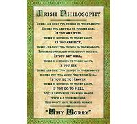 AIJIEB Irish Philosphy Why Worry New Metal Tin Sign Retro Vintage Wall Plaque Poster Cafe Bar Pub Home Decor 8x12 Inches