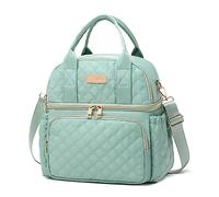 AIJIEKE Insulated Lunch Bag for Women, Double Deck Work Lunch Box, Green
