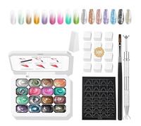 AIJIMEI 16 Ombre gel nail polish, realizing gradual ombregel effect, easy to use, durable, French DIY nail polish, suitable for nail lovers gelombre. (set5)