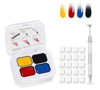 AIJIMEI 4 Colors Ombre Gel Glitter Set Nails Gradient Design With 100pPCS Nail Sponges & Grabbing Pen High Color Rendering And Quick Drying Ombre Nail Polish Art Nails Supplies (B9)