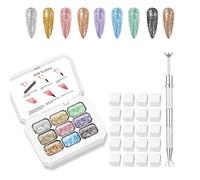 AIJIMEI 9 Colors Pat Painting Nail Polish Set Ombre Nail Polish for Acrylic Nails Art No Wipe Gel Paint DIY Ombre Gel Kit with 100PCS Nail Sponges & Grabbing Pen(B0)