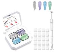 AIJIMEI Ombre Gel Nail Polish Kit, 4 Colorful Painting Gel for Natural Nails Gradient Design with 100PCS Nail Sponges & Grabbing Pen For Salon And Home DIY ((B2)