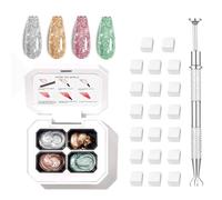 AIJIMEI Ombre Gel Nail Polish Kit 4 Colors Gradient Blush Effect Solid Gel Nail Polish with 100Nail Sponges & Grabbing Pen for Beginner Nail Home DIY(B5)