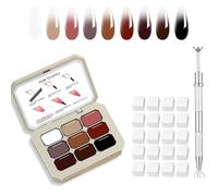 AIJIMEI Ombre Nail polish Gradient Nail Art 9 Color Pat Malerei Gel With 100PCS Nail Sponges & Grabbing Pen For Efficient Completion Of Painting Gel For Nail Art Complex Design (A1)